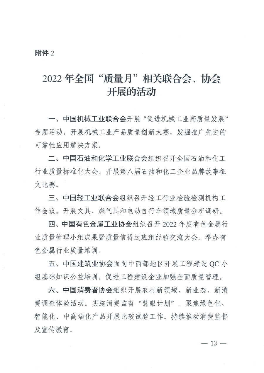 市場(chǎng)監(jiān)管總局等21個(gè)部委(部門)發(fā)文部署開展2022年全國“質(zhì)量月”活動(dòng)(國市監(jiān)質(zhì)發(fā)〔2022〕76號(hào))